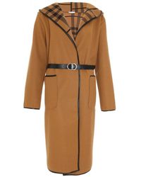 Quiz - Check Print Belted Coat - Lyst