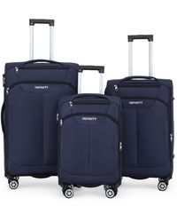 Infinity Leather - Soft Shell Suitcase 8 Wheel Luggage Travel Tsa Light Carry On Cabin Bag - Lyst