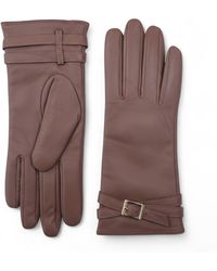 Infinity Leather - Italian Soft Wool Lining Winter Buckle Driving Gloves - Lyst