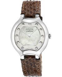 Gevril - Lugano Swiss Diamond Watch, Mop Dial Genuine Italian Handmade Leather - Lyst