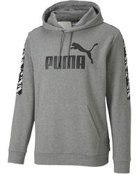 PUMA - Amplified Hoodie Taped Logo Jumper - Lyst