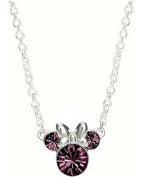 Disney - N902352Rfebl-18-Ph Ladies Birthstone Necklace Sterling - Lyst