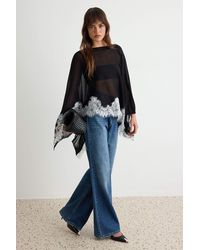 Trendyol - Mi̇Lla Damen Einfarbig Lang, Oversize Pullover - Lyst