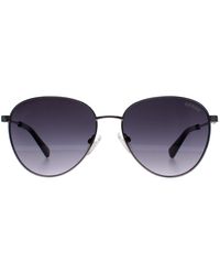 Guess - Round Shiny Gunmetal Smoke Gradient Gu8257 - Lyst