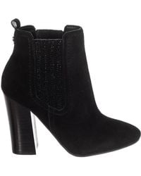 Guess - Leren Enkellaarsjes Met Suède-effect Fllun3sue10 Vrouw - Lyst