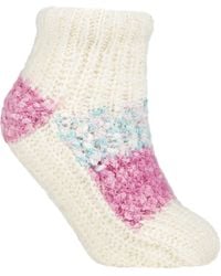 Elle - 1 Pair Ladies Sherpa Lined Slipper Socks - Lyst
