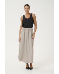 Kaffe - Rok A-shape Feather Gray Melange Pinstripe Cream - Lyst