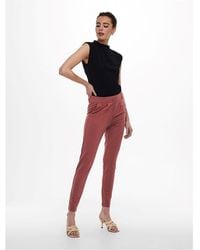ONLY - Solid Patterned Slim Trousers - Lyst