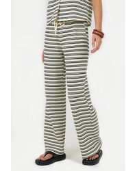 Brave Soul - Textured Jersey Stripe Straight Leg Trousers - Lyst