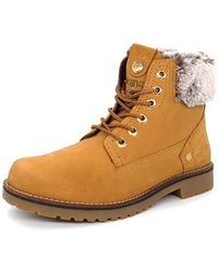 Wrangler - Alaska Warm Fleece Leather Tan Lace Up Boots - Lyst