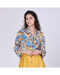Smart & Joy - Ascot-tie Blouse En Abstracte Print - Lyst