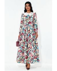 Msn-Collection - Floral A-Line Maxi Dress - Lyst
