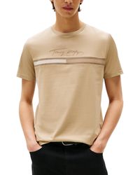 Tommy Hilfiger - T Shirts Signature Tonal Flag Logo Summer Cotton Tino Tee - Lyst