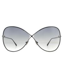 Tom Ford - Sunglasses Nickie Ft0842 01B Shiny Smoke Gradient Metal - Lyst