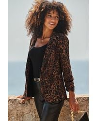 Sosandar - Leopard Print Single Breasted Blazer - Lyst