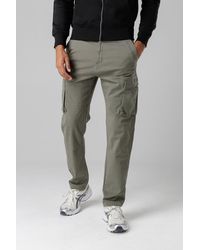 Firetrap - Cotton Stretch Utility Cargo Trousers With Oversized Pockets - Lyst