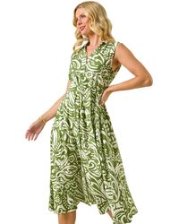Roman - Petite Abstract Midi Shirt Dress - Lyst