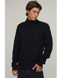 BoohooMAN - Regular Fit Roll Neck Ribbed Knitted Jumper - Lyst