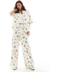 ASOS - High Waist Wide Leg Trouser Co-Ord - Lyst