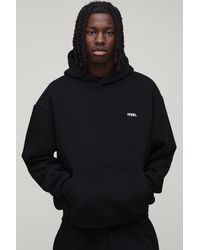 BoohooMAN - Oversized Boxy Dot Embroidered Hoodie - Lyst