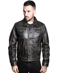 Infinity Leather - Retro Trucker Jacket-Constantine - Lyst
