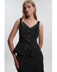 Karen Millen - Tailored Tux Corset Top - Lyst