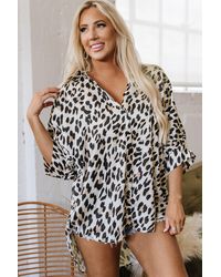 Azura Exchange - Leopardmuster Hemd Mit Knöpfen - Lyst