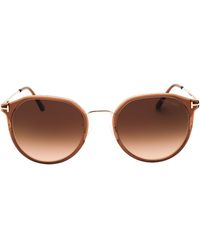 Tom Ford - Shiny Light Frame Gradient Lensed Sunglasses Metal - Lyst