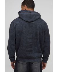 BoohooMAN - Washed Regular Fit Limited Edition Tonal Printed Hoodie - Lyst