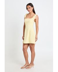 Boohoo - Tie Shoulder Square Neck Skater Dress - Lyst