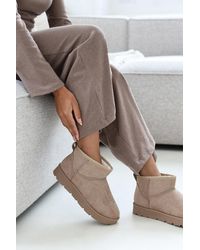 Where's That From - Wheres 'Kamila' Mini Faux-Suede Fur Lined Ankle Boots - Lyst