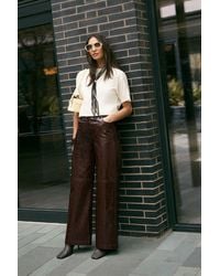 Nasty Gal - Premium Vinyl High Shine Faux Leather Slouch Pant - Lyst