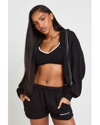 Boohoo - Sports Club Embroidered Piping Sweat Short - Lyst