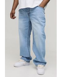 BoohooMAN - Plus Chunky Contrast Stitch Straight Leg Jeans - Lyst