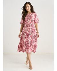 Gini London - Paisly Print Elasticated Waist Midi Dress - Lyst