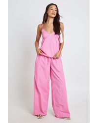 Boohoo - Tall Stripe Bow Detail Cami & Wide Leg Trouser Co-Ord - Lyst