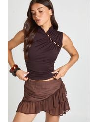 Boohoo - Ruffle Wrap Mini Skirt - Lyst