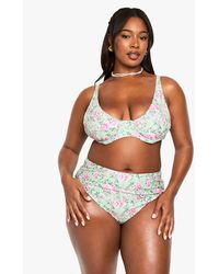 Boohoo - Plus Ditsy Floral Bikini Set - Lyst