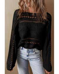 Azura Exchange - Cable Knit Sweater With Cutout Detailing - Lyst