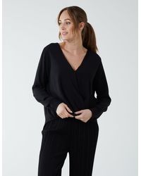Blue Vanilla - Crossover Woven Plain Blouse - Lyst