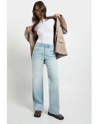 Boohoo - Low Waist Straight Leg Jean - Lyst