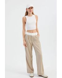Hiccup - High Waist Straight Leg Trousers With A Belt Detail - Lyst
