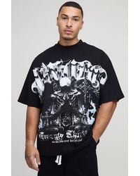 BoohooMAN - Oversized Heavyweight Gothic Print T-Shirt - Lyst