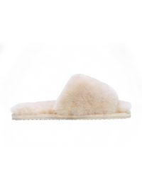 Infinity Leather - Sheepskin Slippers Warm Winter Fur Sliders - Lyst