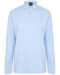 BOSS - Pirol Logo Long-Sleeved Polo Shirt Cotton - Lyst