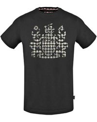 Aquascutum - Stitched Aldis Logo Black T-shirt Cotton - Lyst