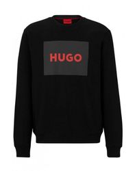 HUGO - Duragol222 Large Label Logo Sweatshirt - Lyst