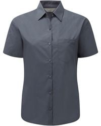 Russell - Collection /Ladies Poplin Easy-Care Short-Sleeved Formal Shirt (Convoy) - Lyst