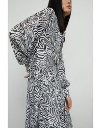 Warehouse - Animal Print Midi Shirt Dress - Lyst