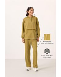 TOMMY LIFE - Oversized Hooded Sweatshirt And Wide-Leg Pants Set - Lyst